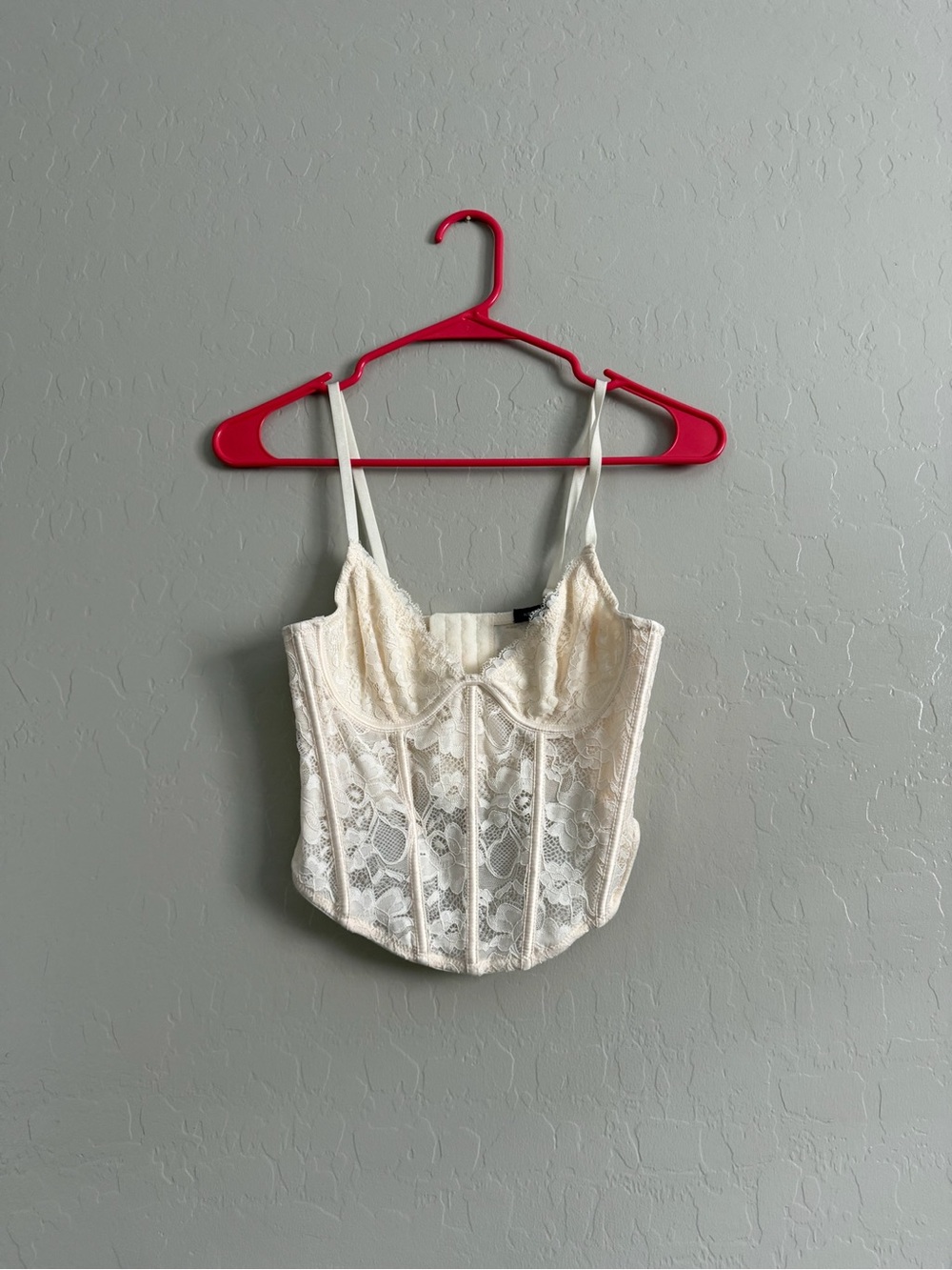 Kendall & Kylie Ivory Lace Bustier Camisole